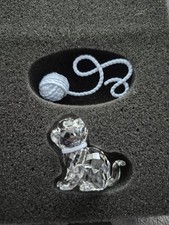 Swarovski Sitting Kitten With Ball of String  Rare, Perfect Condition