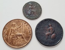 1853 Farthing + 1901 Penny + George III Half Penny 1799 perhaps