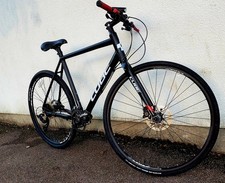 CUBE Hyde Hybrid Bike with Front Suspension Large, Black.