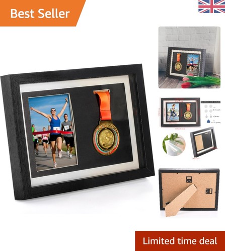 Chic black medal display case - black,