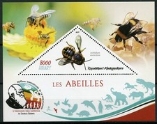 Madagascar 2019 MNH Bees Anthidium Wool Carder Bee 1v S/S Insects Stamps