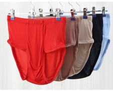 Men 100% Silk Knitted Briefs