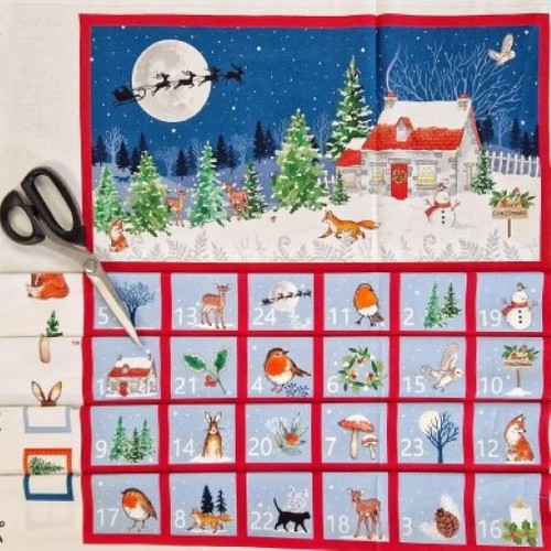 Advent calendar fabric panel - advent,