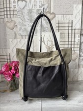 Topshop Green Real Suede Leather Tote Bag