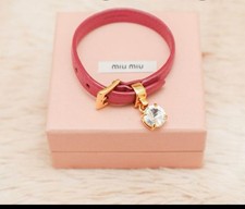 【🇺🇸tax paid🌎offer OK】 Miu Miu Versatile Bracelet pink Leather with a box