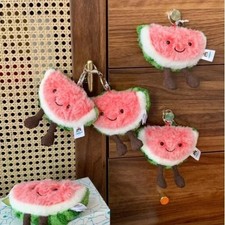 Jellycat Amuseable Watermelon Bag Charm Keyring 3.5 Inch Fruit Slice Plush Toy
