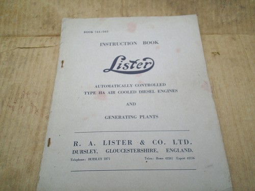 Lister instruction book for