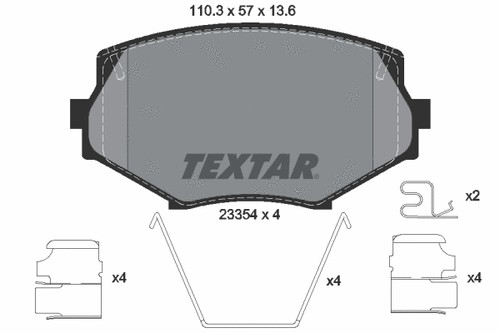 Front brake pad set - front,