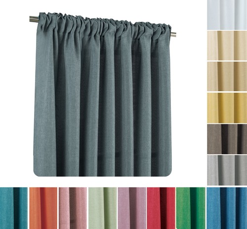 Curtain 2er set ruffle trim - set,