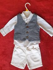 Baby Boys Shirt Shorts And Waste Coat Size 6-9 Brand Next And Zara Baby Boy