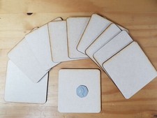 10x Wooden MDF Plain Coasters