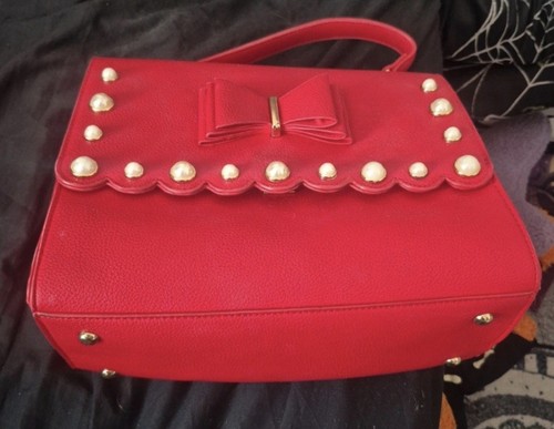 Lydc london red pearl handbag - lydc,