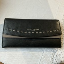 Bailey & Quinn London Ladies Leather Purse Black & Taupe Unused Gift 