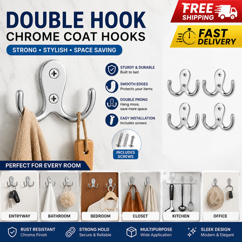 Double hook chrome twin - double,