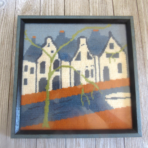 Vintage framed needlepoint - vintage,