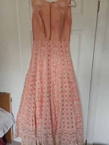Peach long dress - peach,