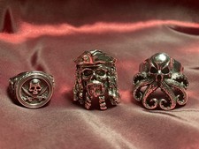 Pirate Rings x 3  Large for men  now with bigger octopus ring  