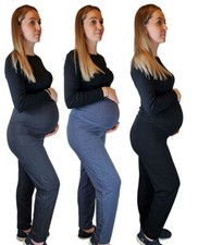 Maternity Trousers Loungewear Soft Touch Cotton Rich Pregnancy Yoga Gym Casual