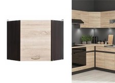 Kitchen Corner Wall Unit 600mm Cabinet 1 Door Cupboard Wenge Oak Effect Junona