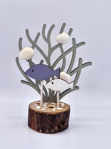 Coral fish shell ornament - coral,,