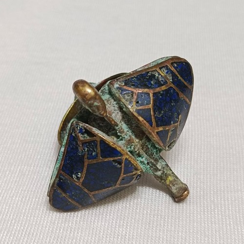 Egyptian brass ring blue - brass,