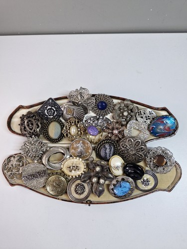 Vintage jewellery scarf - vintage, clips