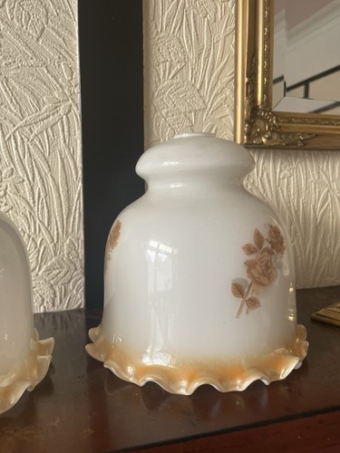Two antique milk - milk, glass