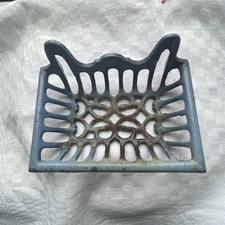 Vintage French Blue Enamel Wall Hanging Soap Dish