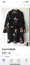 ZARA, Mini dress, Black with Tulips, sizeXL