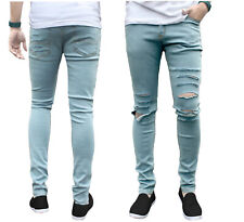 Mens Skinny Ripped Jeans Super