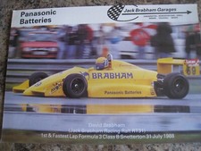 JACK BRABHAM PANASONIC BATTERIES DAVID BRABHAM F3 CLASS B 1988 ADVERT A4 FILE 9