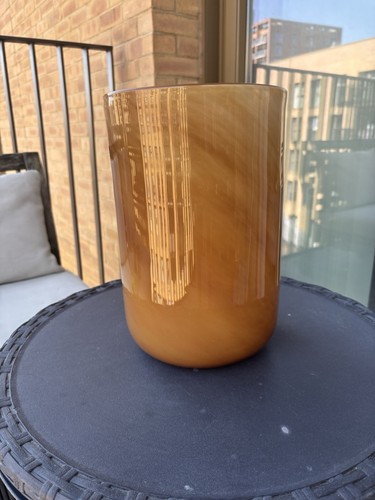Large amber glass vase - large,
