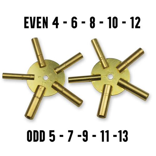Clock winding keys brass - clock,