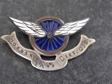 VINTAGE SILVER & ENAMEL BADGE HORDEN AND DISTRICT CYCLING CLUB