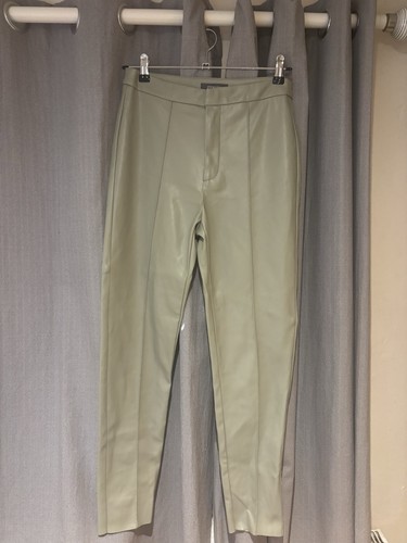 Green leather look skinny - green,