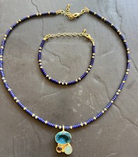 Handmade Gold on silver Lapis