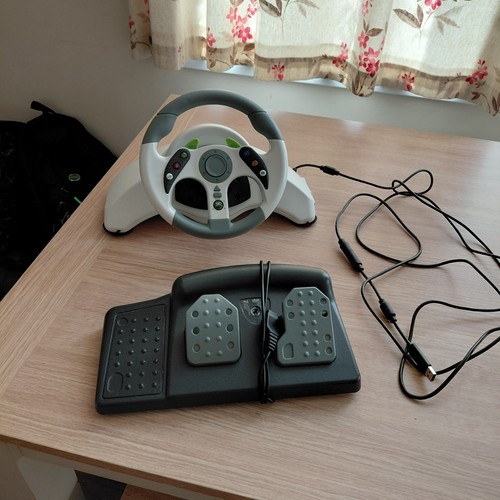 Xbox 360 steering wheel - xbox, and