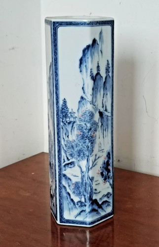 Hexagonal chinese blue white - chinese,