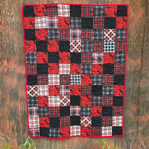 Handmade flannelette red - red, plaid