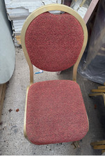 Stackable Banquet Chairs -Red Fabric & Gold Frame 13 available