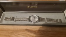 Vtg NEW OLD STOCK Lorus Dress Watch Stainless V533-0A00 Day Date Quartz  1980