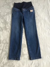 New Tu Maternity Size 12 GIRLFRIEND Over Bump Blue Stretch Jeans £18