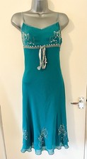 Amaranto Vintage Y2K Turquoise Green Chiffon Midi Dress Size 10