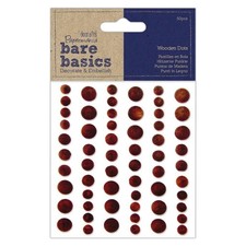 Papermania Self Adhesive Wooden Dots Dark Wood Rustic 60 Pc Birthday Card Making