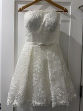 Strapless lace mini wedding - strapless,