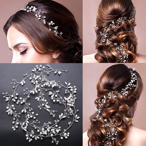 Pearls wedding hair vine - pearls,