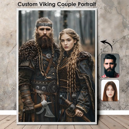 Custom viking couple - viking, portrait