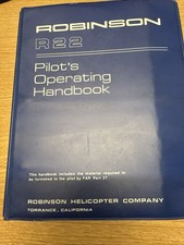 Vintage 1980s Robinson R22 Pilot's Operating Handbook Helicopter Instructions