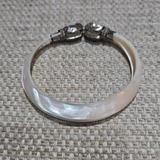 Vintage Carved Mother Of Pearl Bracelet...some dents . see photos  