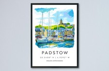 Padstow watercolor poster - padstow,
